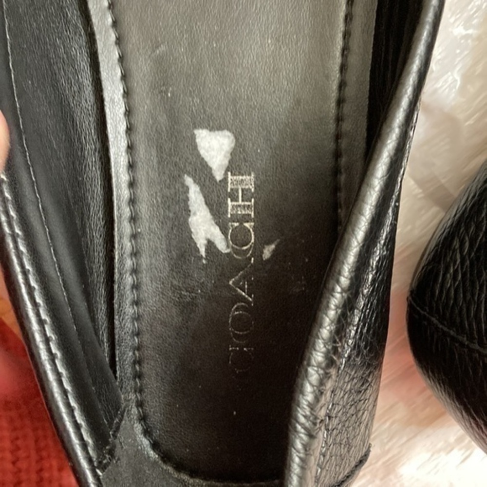 Coach black leather loafer shoes 8 - Picture 7 of 10
